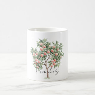 Persika Träd Persikor Kaffemugg