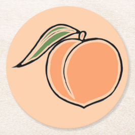 Persika Underlägg Papper Rund
