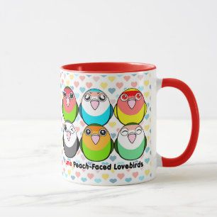 Persika-vände mot lovebirds mugg