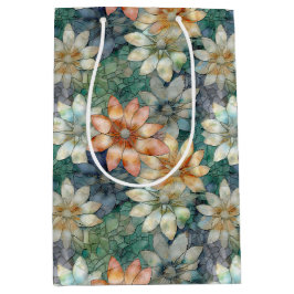 Persika Vit Blå Grön Blommig