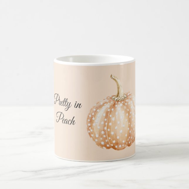 Persika Vita Prickar Pumpa Kaffemugg (Center)