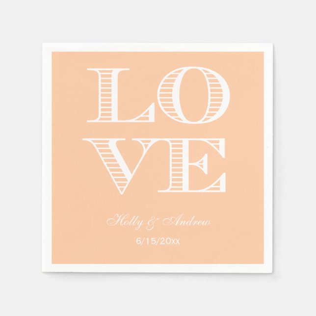Persika, White LOVE Servetter (Framsidan)