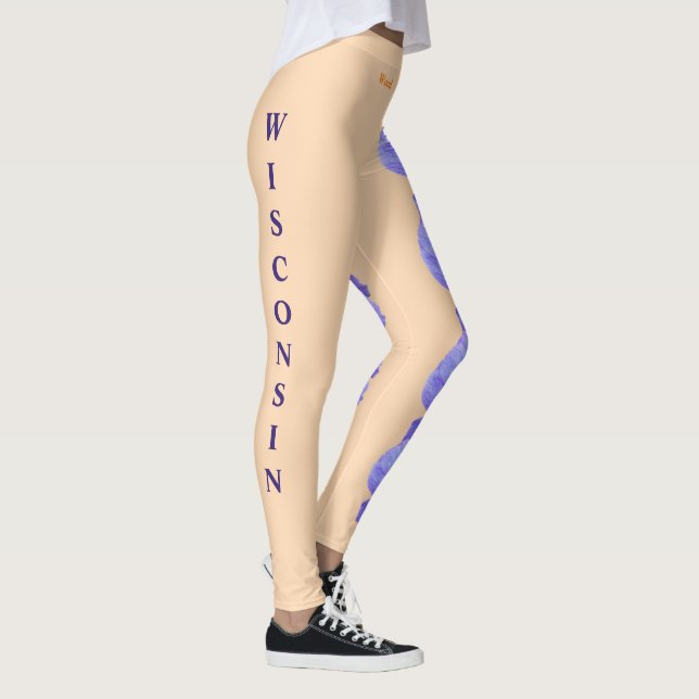 Persika Wisconsin Statblomma Träviol Leggings (Höger)