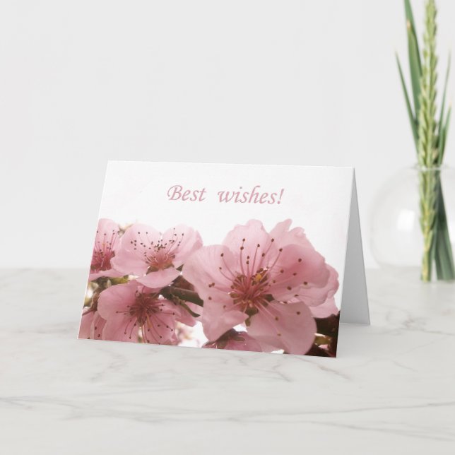 Persikablommardesign. Text Helgkort (Framsida)