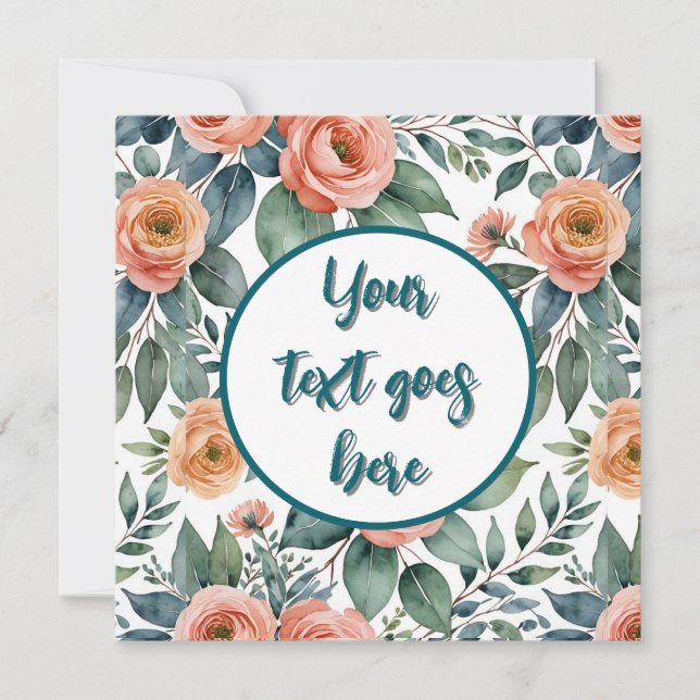 persikablomros Inbjudan eller kort (Framsida)