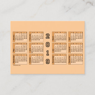Persikakalender 2019 vid den Janz Visitkort