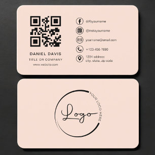 Persikakorallogo QR-kod Professionell Visitkort