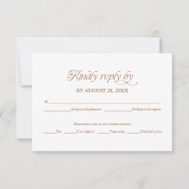 Persikaminimalistiskt bröllop RSVP elegant svarsbr OSA Kort