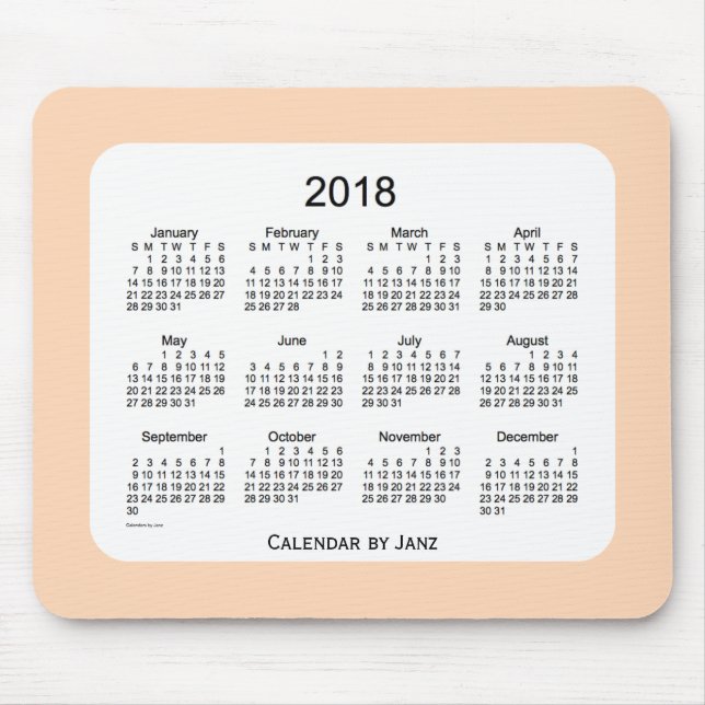 PersikaPuffkalender 2018 av Janz Mousepad Musmatta (Framsidan)