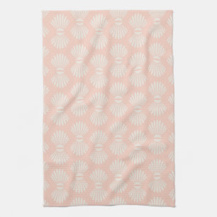 Persiko och Cream Seashell Towel Kökshandduk