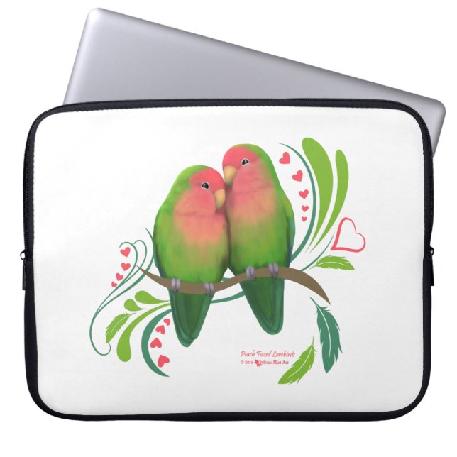 Persikoansikte Love birds Laptop Sleeve (Framsidan)