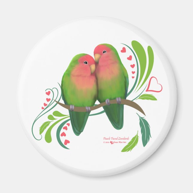 Persikoansikte Love birds Magnet (Framsidan)