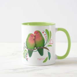 Persikoansikte Love birds Mugg