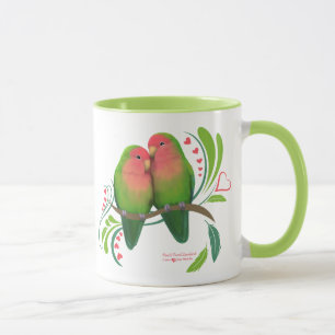 Persikoansikte Love birds Mugg