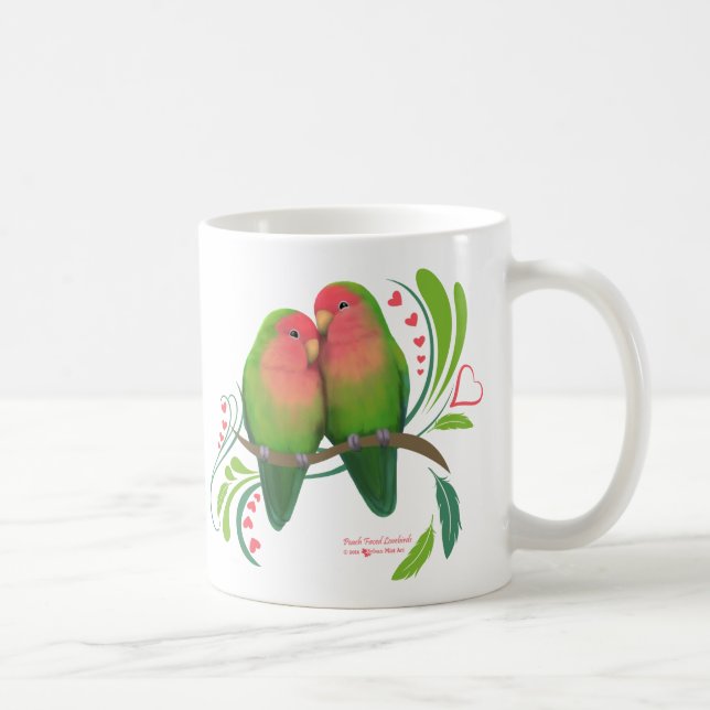 Persikoansikte Love birds Mugg (Höger)
