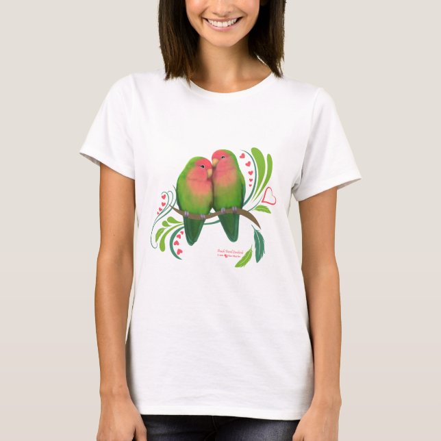 Persikoansikte Love birds T-shirt (Framsida)