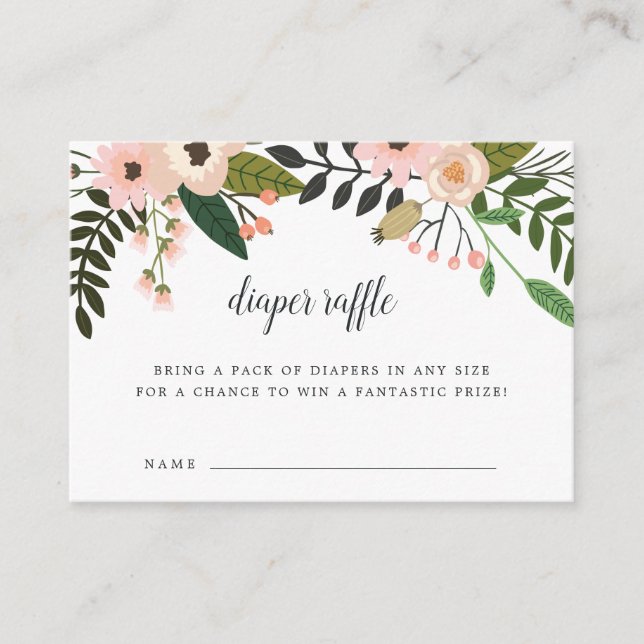 Persikobesökare för små barn Diaper Raffle Cards Tilläggskort (Framsida)