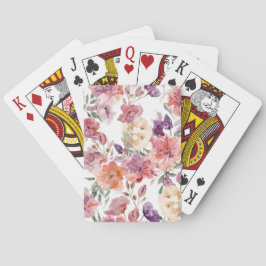 Persikoblad Vattenfärg Blommor Botaniska Blomninga Casinokort