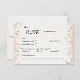 Persikoblads RSVP-kort OSA Kort