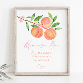 Persikoblom Baby Shower Mimosa Bar skylt