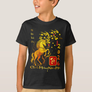 Persikoblommas vietnamesiska lunnyxår Häst 2026 T Shirt