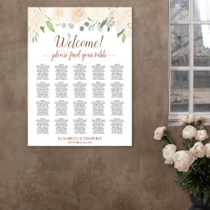 persikoBlommigt 20 sittplatsplan för Bröllop i Bo Poster