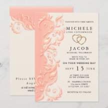 PersikoBlommigt Swirl Bröllop och OSA