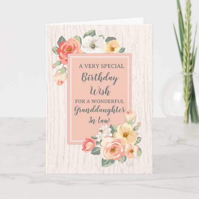 Persikoblommor Mordotters i Law Birthday Card Kort (Framsida)