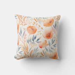 Persikoblommor och Dusty Blue-Contemporary Kudde