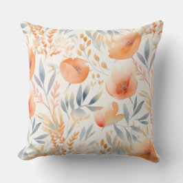 Persikoblommor och Dusty Blue-Contemporary Kudde