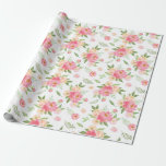 Persikoblommor och Rosa Peony Flowers Presentpapper<br><div class="desc">Denna persiko- och rosa päronblommor som omsluter sig pappert är perfekt för ett elegant bröllop. Blommigtens utformning har en vacker arrangemang av vattenfärgspennor i  och koralliska nyanser.</div>