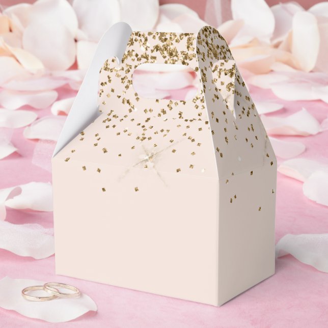 Persikoblush Guld Glam Glitter Presentaskar (Bröllop)