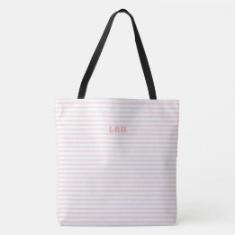 Persikoblushrandig Klassisk Monogram Initialer Tygkasse