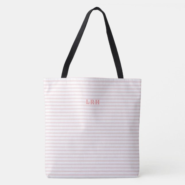 Persikoblushrandig Klassisk Monogram Initialer Tygkasse (Framsida)