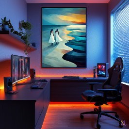 Persikock Skagen - Kubist Inspikad av Severin Poster