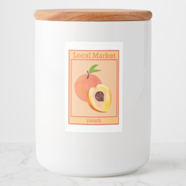 Persikodetikett Mat Etikett (Framsida)