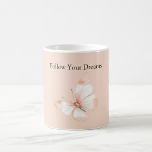 Persikodrömmar Fjäril Kaffemugg
