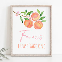 Persikofärgad Blommar ett svalt favorittecken för  Poster