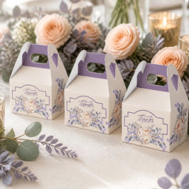 Persikofärgad blommig presentlåda för bröllop