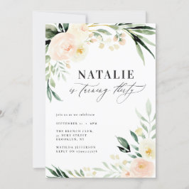 Persikofärgad blommigt 30års födelsedag party