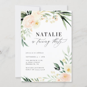 Persikofärgad blommigt 30års födelsedag party