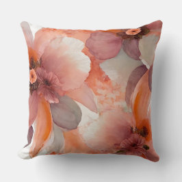 Persikofärgad blommigt kudde