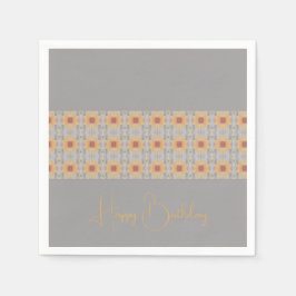 Persikofärgad Blommigt Pappersservett