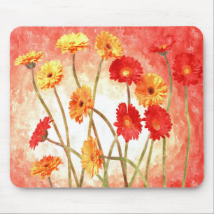Persikofärgad Daisy Garden Watercolor Musmatta