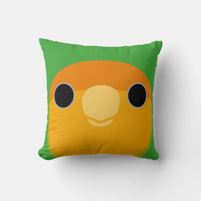 Persikofärgad fågel (med Orange) Kudde (Framsida)