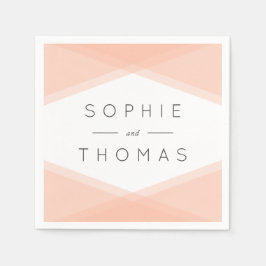 Persikofärgad geometrisk Bröllop Pappersservett