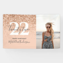 Persikofärgad modern glitter chic-födelsedagskalen