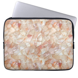 Persikofärgad Mor av Pearl Mosaic Folable Laptop Fodral