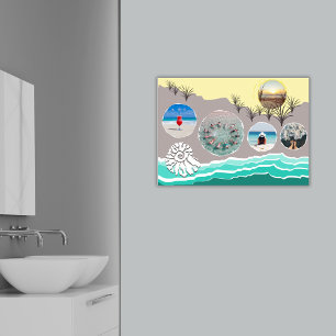Persikofärgad Roligt 5 Fotokollage Poster
