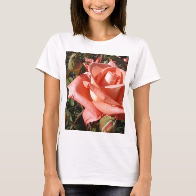Persikofärgad ros t shirt (Framsida)